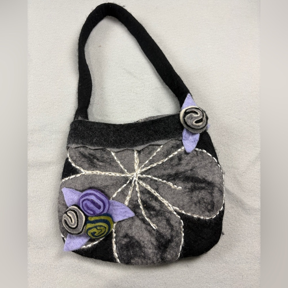 Anthropologie Rising Tide Felted Wool Boho Artisan Handbag